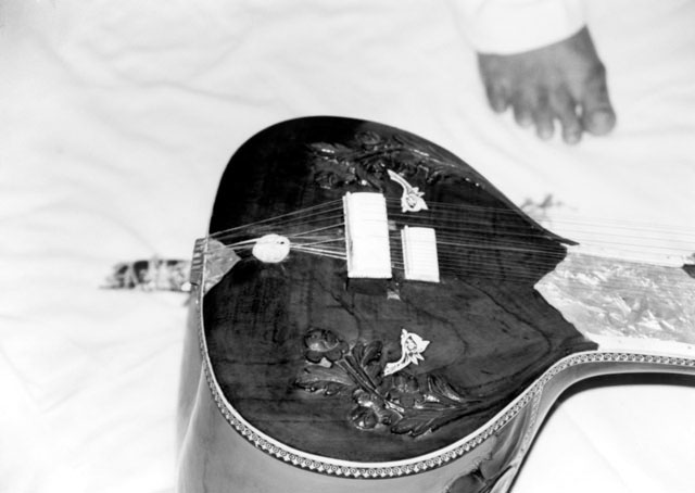 Sitar and Foot BW