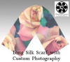 Long Silk Scarf - Multiple Muted Pink and Yellow Roses by Heather J Kirk