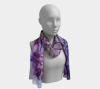 Long Silk Scarf - Purple Lilac Tree  by Heather J Kirk